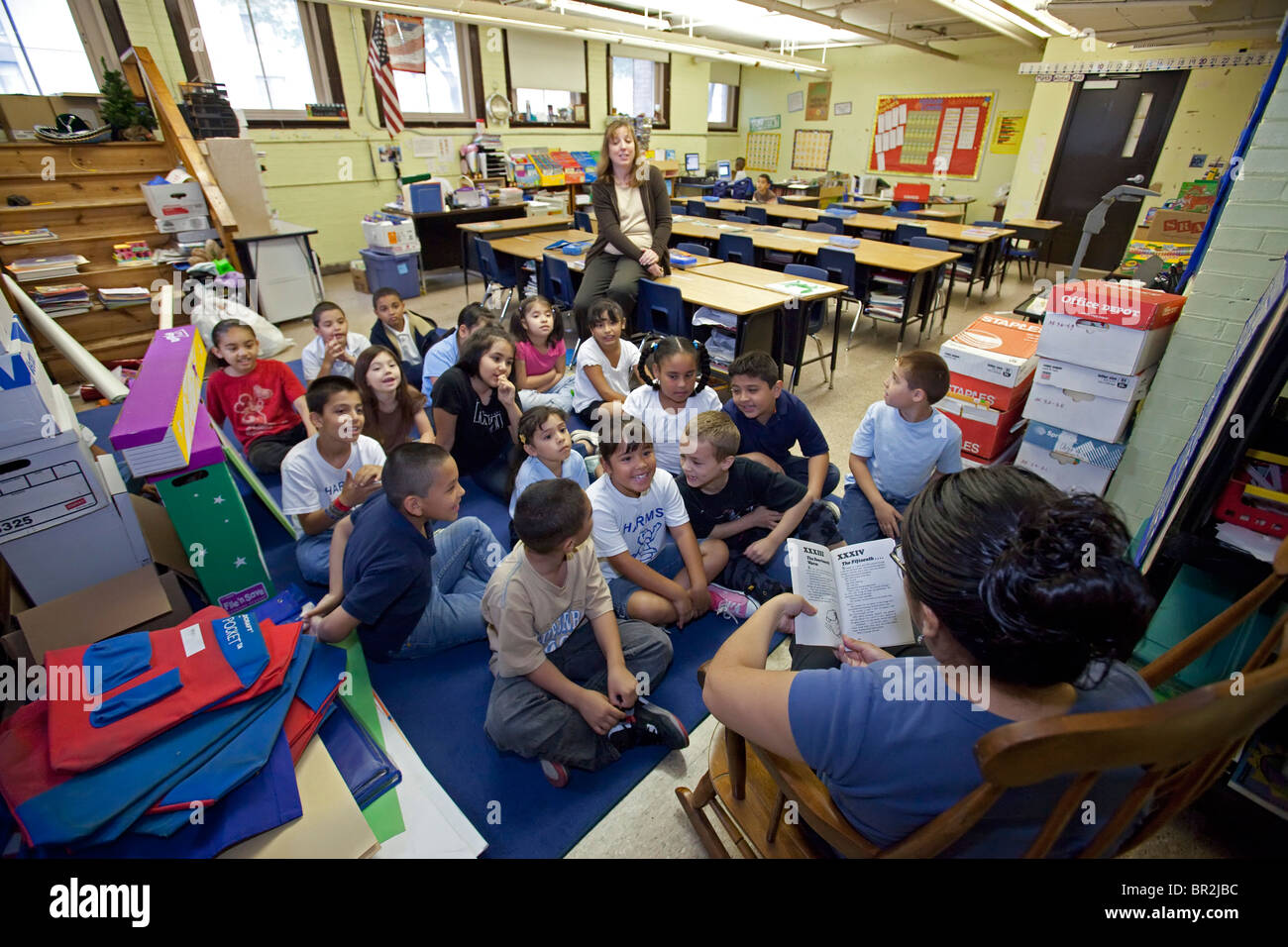 Elementary School Classroom in Detroit Stock Photo - Alamy