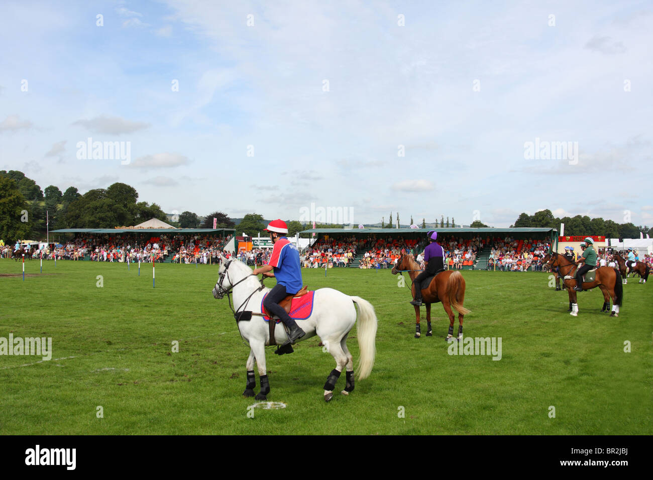 Pony club racing at the Chatsworth Game Fair, Derbyshire, England, U.K. Stock Photo