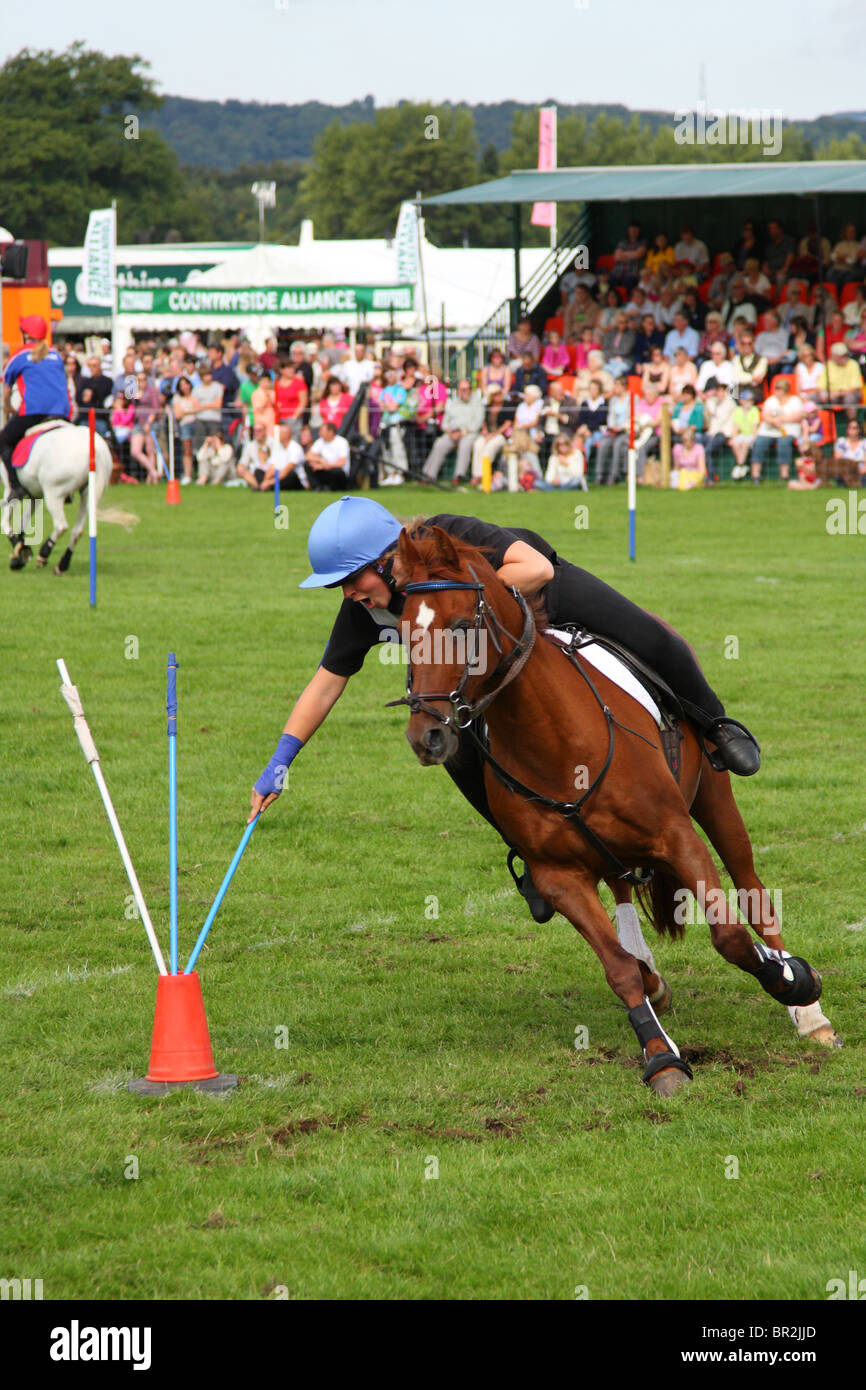Pony club racing at the Chatsworth Game Fair, Derbyshire, England, U.K. Stock Photo