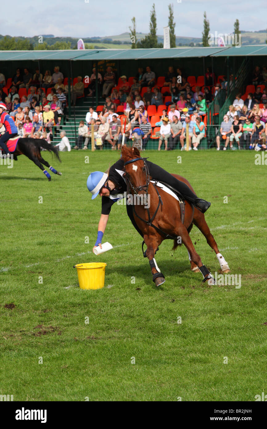 Pony club racing at the Chatsworth Game Fair, Derbyshire, England, U.K. Stock Photo