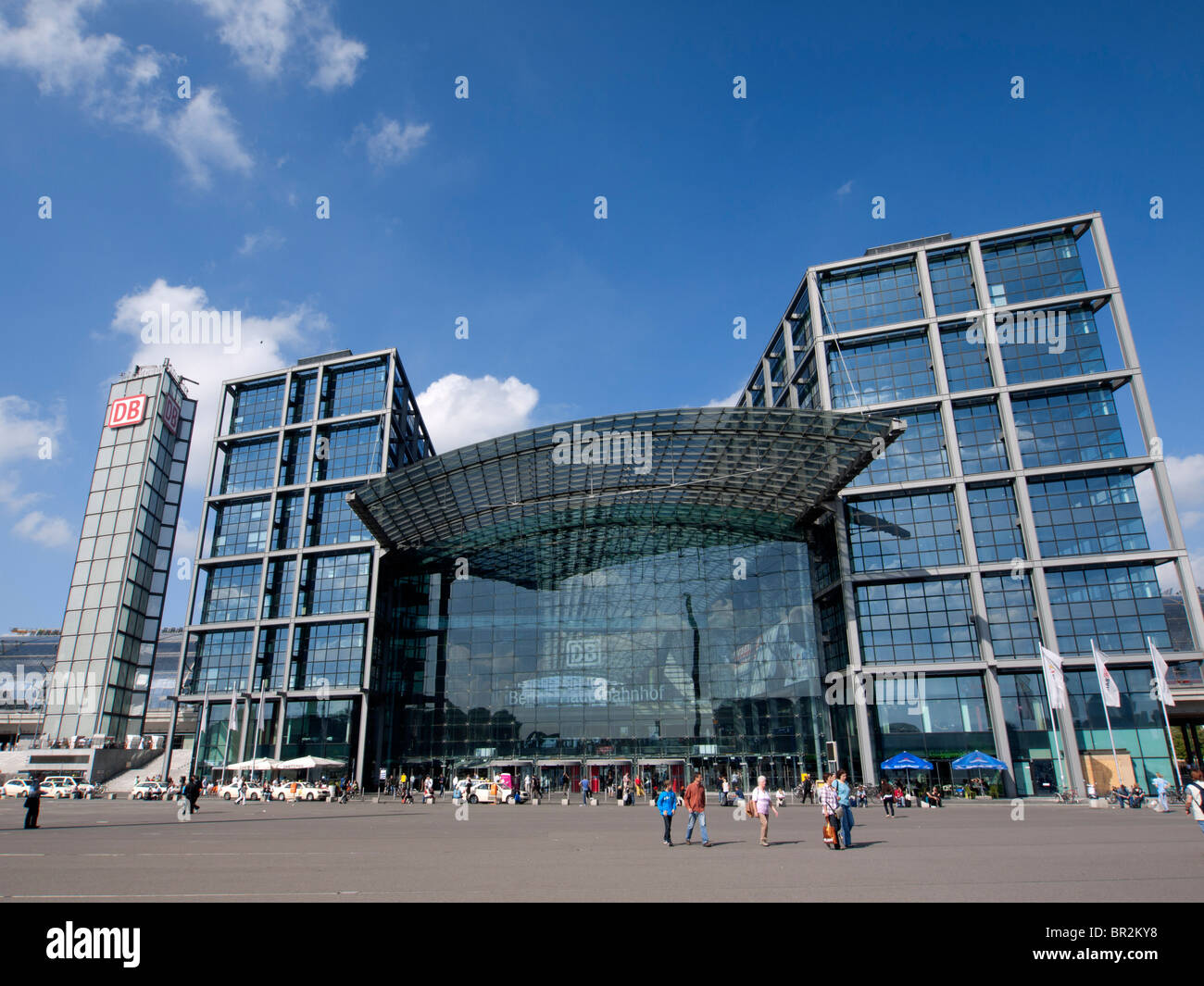 Exterior view of modern new Hauptbahnhof or Central railway station in Berlin Germany Stock Photo