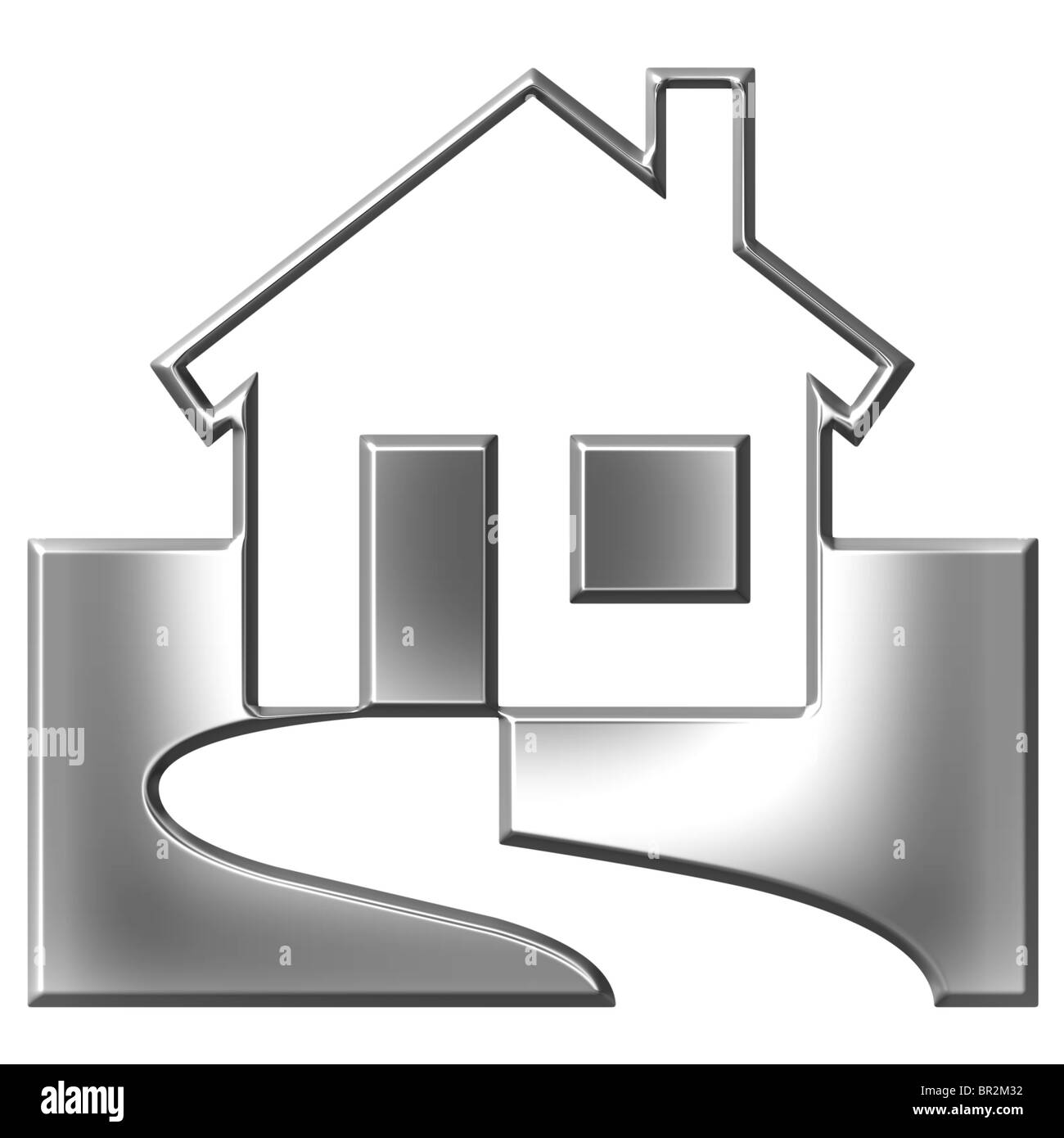 3d silver house Stock Photo Alamy