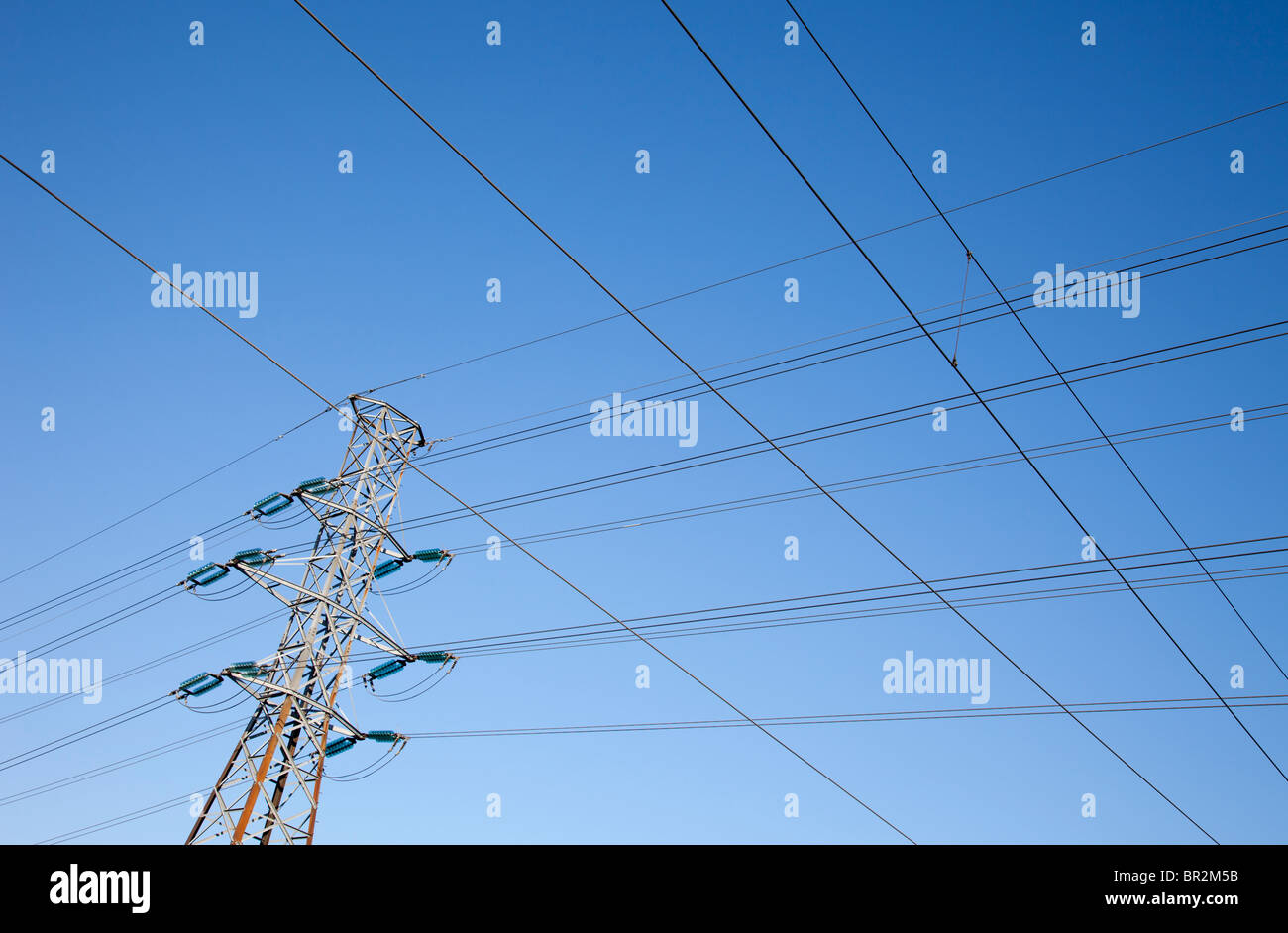 Highvoltage power lines and metallic pylon , Finland Stock Photo Alamy