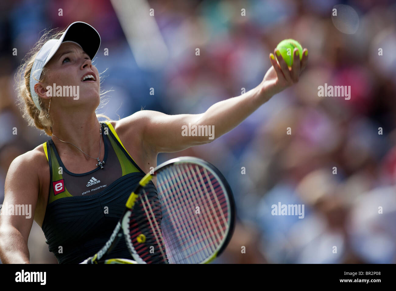 Caroline Wozniacki (DEN) competing at the 2010 US Open Tennis Stock Photo