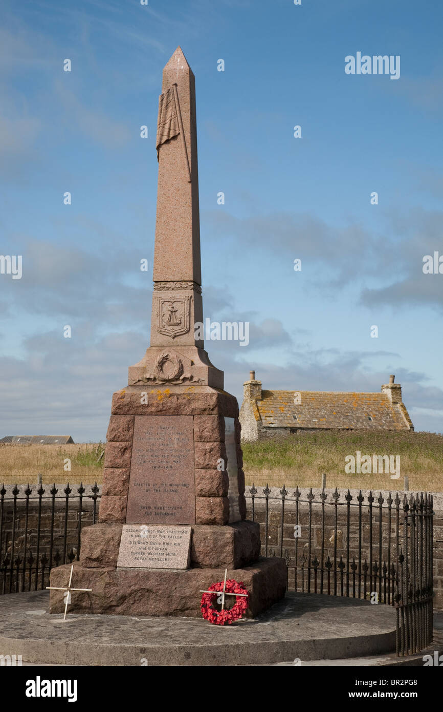 War Memorial, Isle of Sanday, Orkney Islands, Scotland Stock Photo