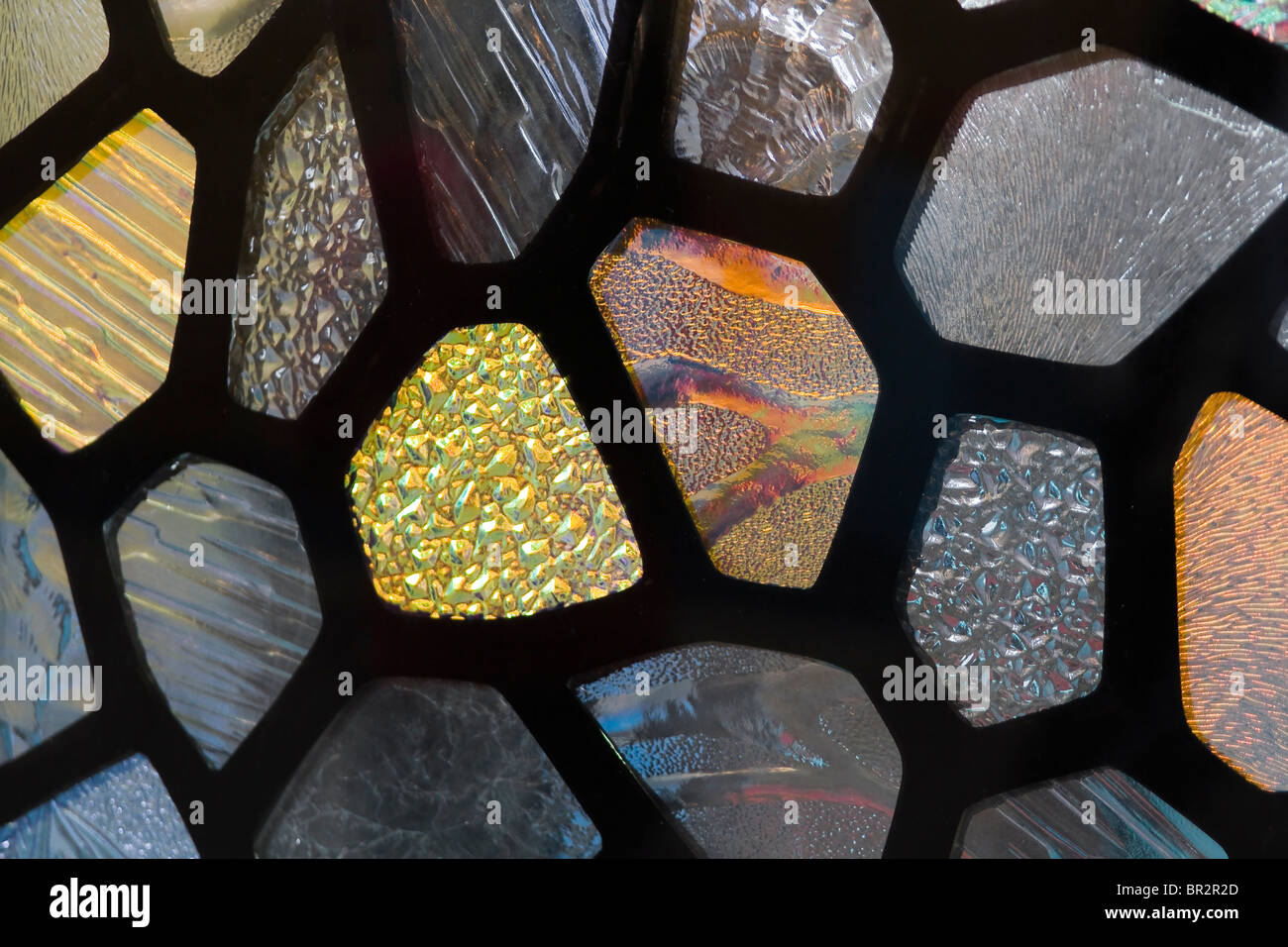 Details in a beautiful stained glass window Stock Photo