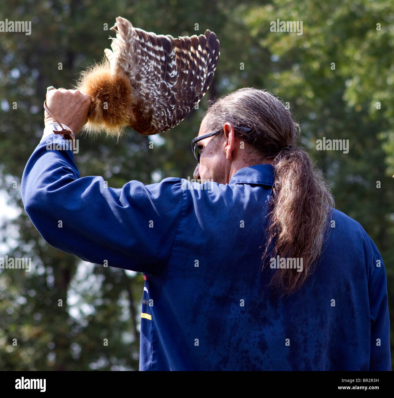 Dayon, Tennessee - Performer taking part in a powwow in Dayton, Tennessee. Stock Photo