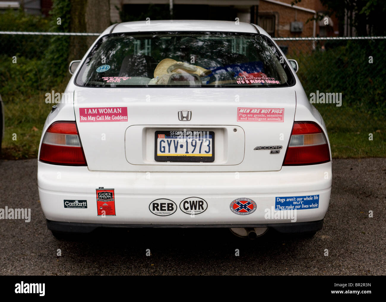 Car bumper stickers - USA Stock Photo