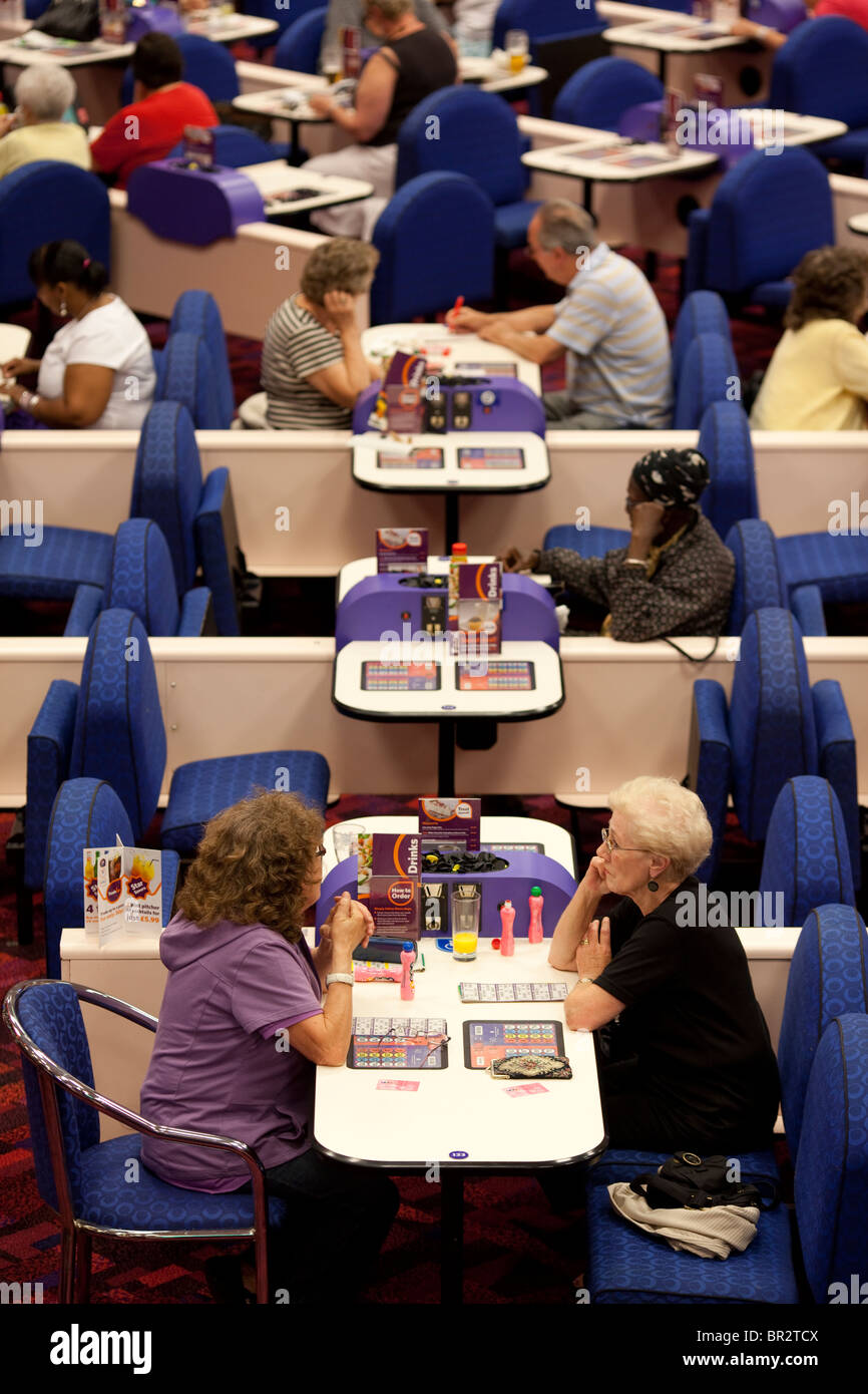 Mecca Bingo UK bingo company. People playing Bingo at Catford Bingo Hall, London, UK. Photo:Jeff Gilbert Stock Photo