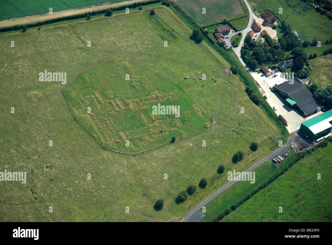 UK Crop marks, Archaeology. Aerial photography. Stock Photo