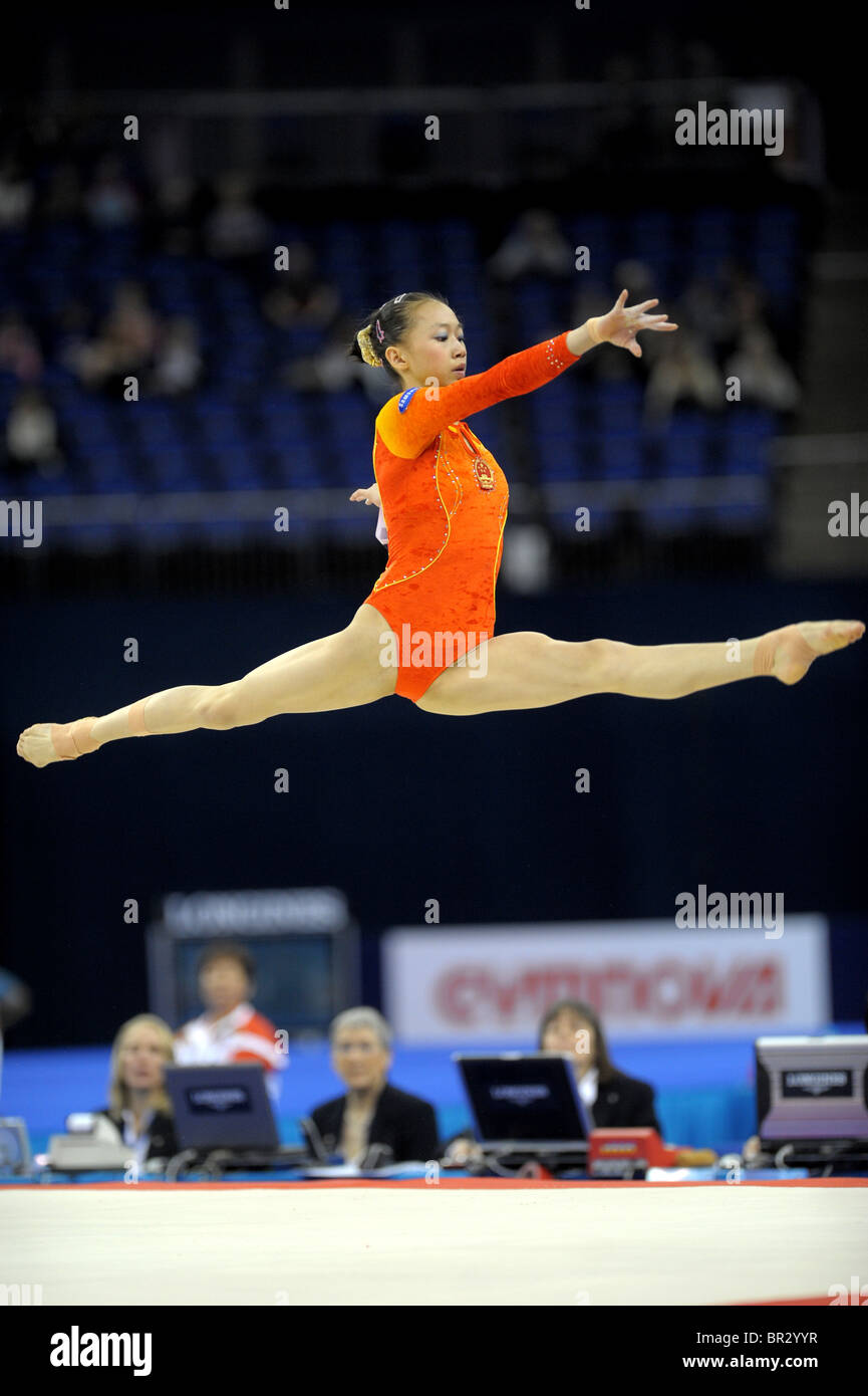 October 2009.World Championships Gymnastics at the O2 Arena London. Womens qualifications. Stock Photo