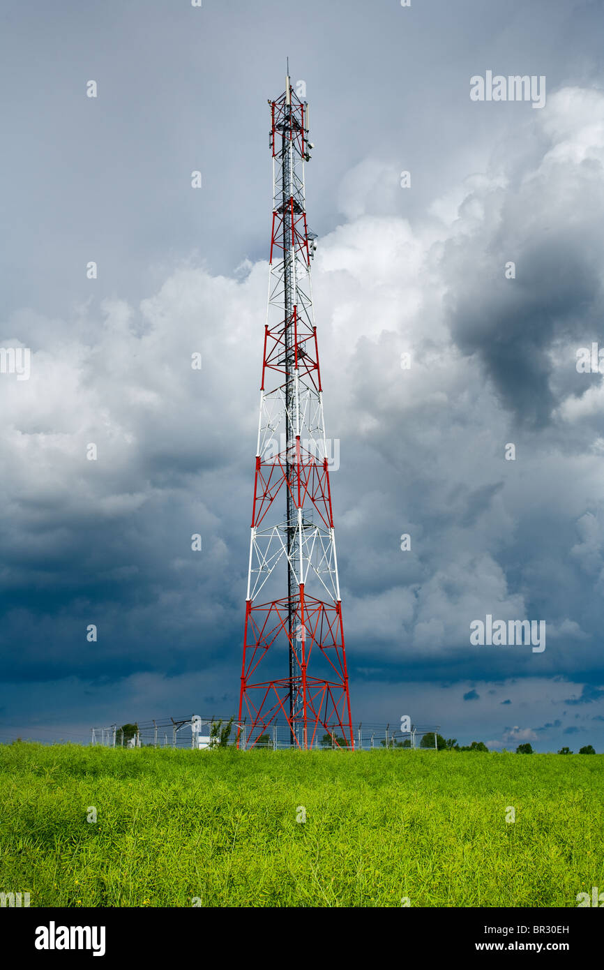 Big antenna connection communication cloudy hi-res stock photography ...