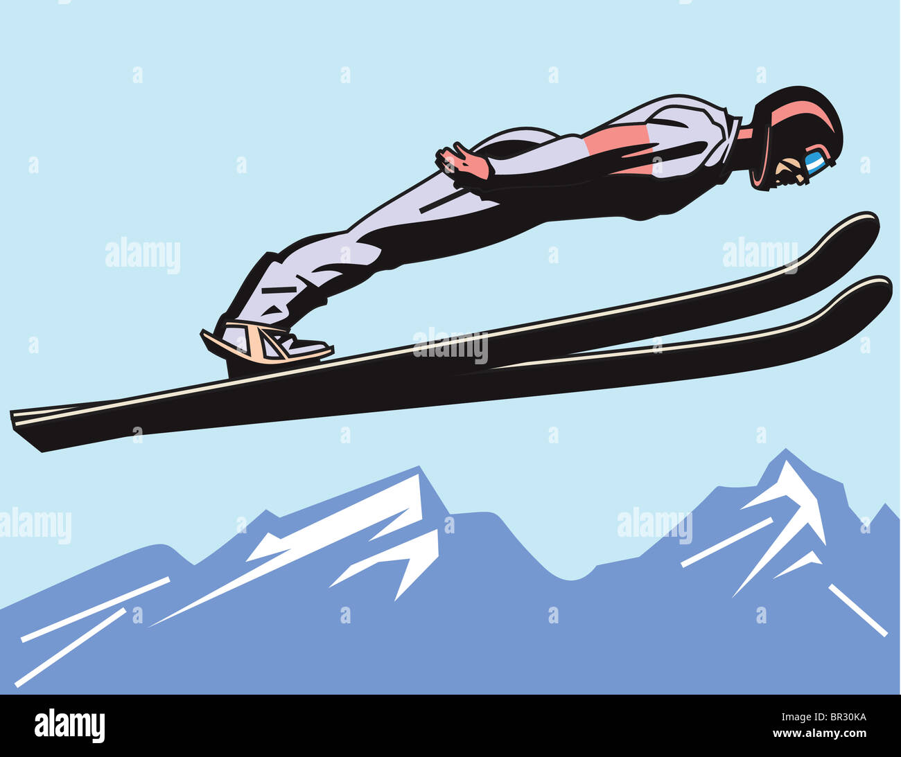 An image of a ski jumper in mid air Stock Photo Alamy