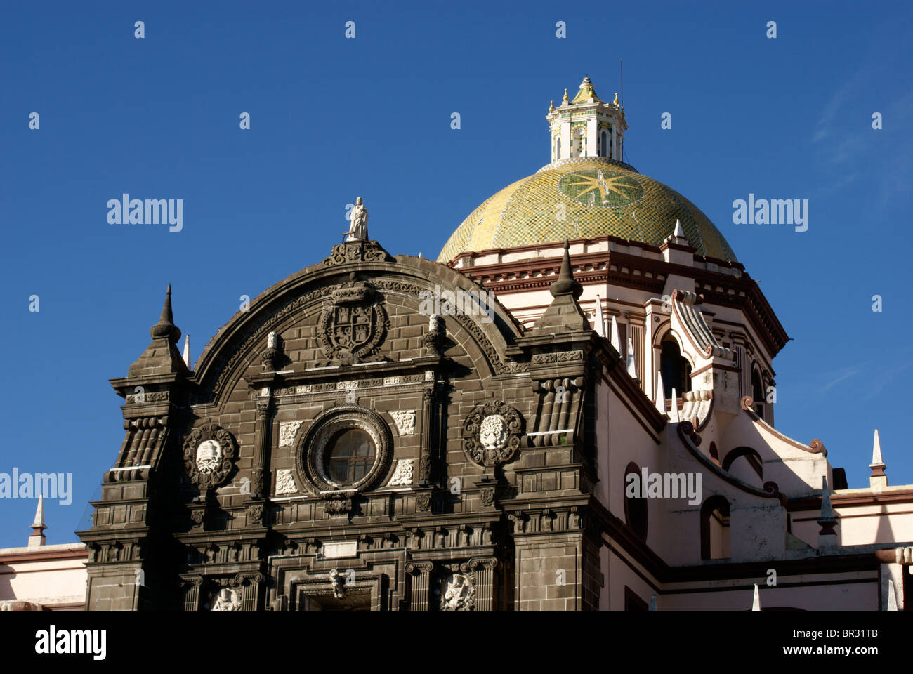 Talavera tiled dome of the Cathedral of the Immaculate Conception in the city of Puebla, Mexico Stock Photo