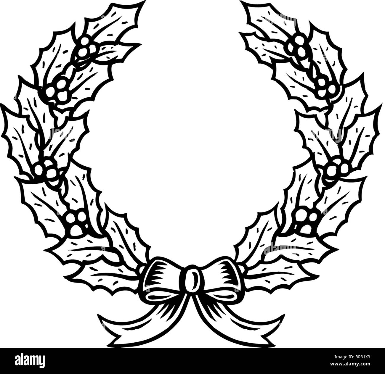 Holly illustration black and white hires stock photography and images Alamy