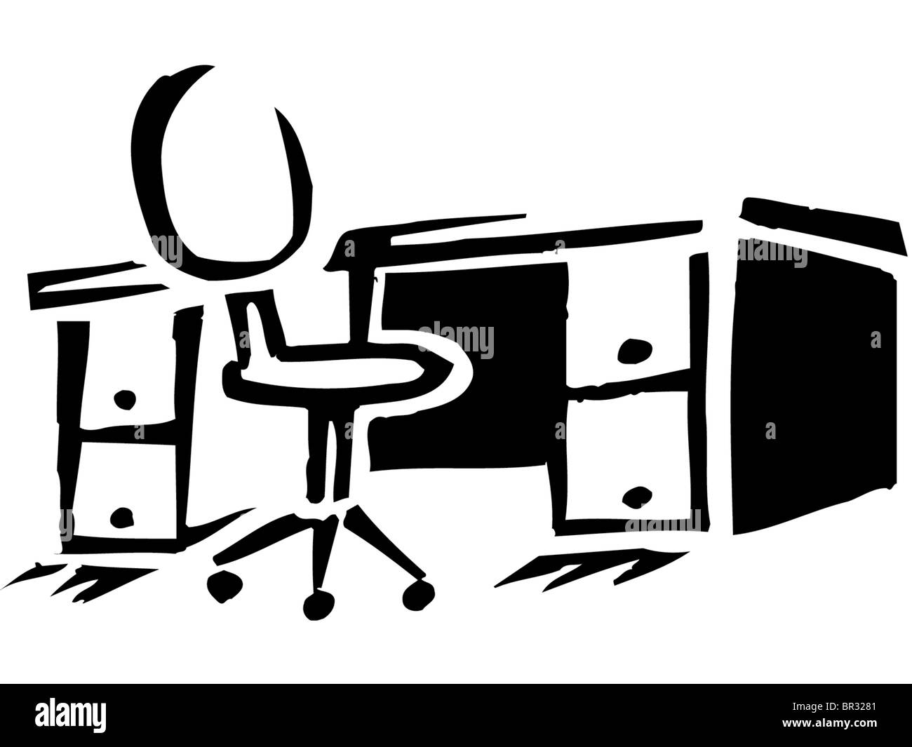Office desk chair Black and White Stock Photos & Images Alamy