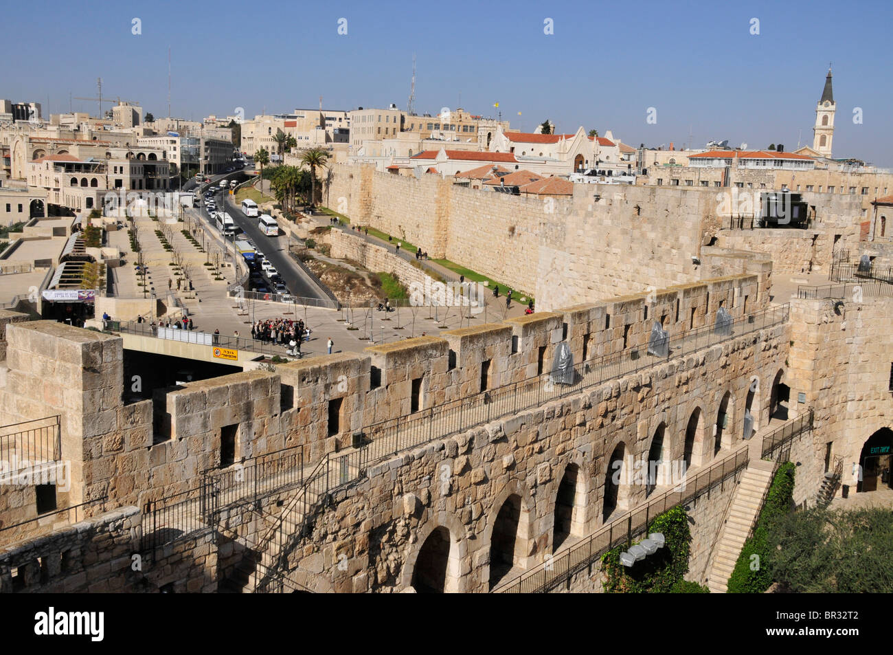 View of from the 14th century citadel over the city of Jerusalem, Israel, Middle East, the Orient Stock Photo