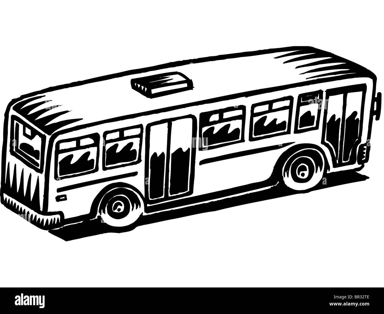 Cartoon bus Black and White Stock Photos & Images - Alamy