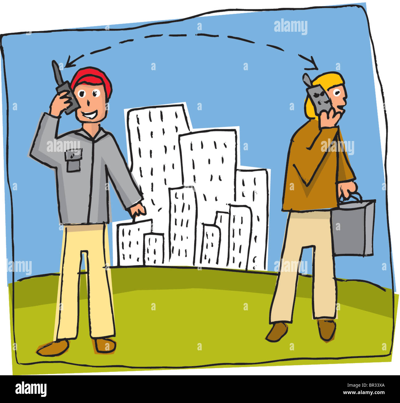Cartoon of two men talking hi-res stock photography and images - Alamy
