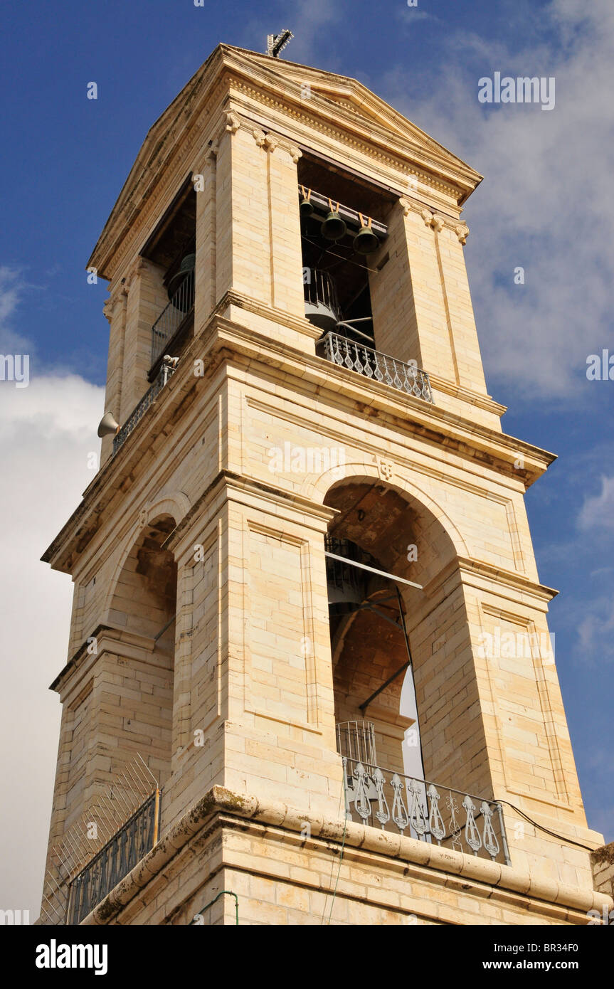 Tower of the Chapel of the Nativity of Christ in Bethlehem, West Bank, Israel, Middle East, the Orient Stock Photo