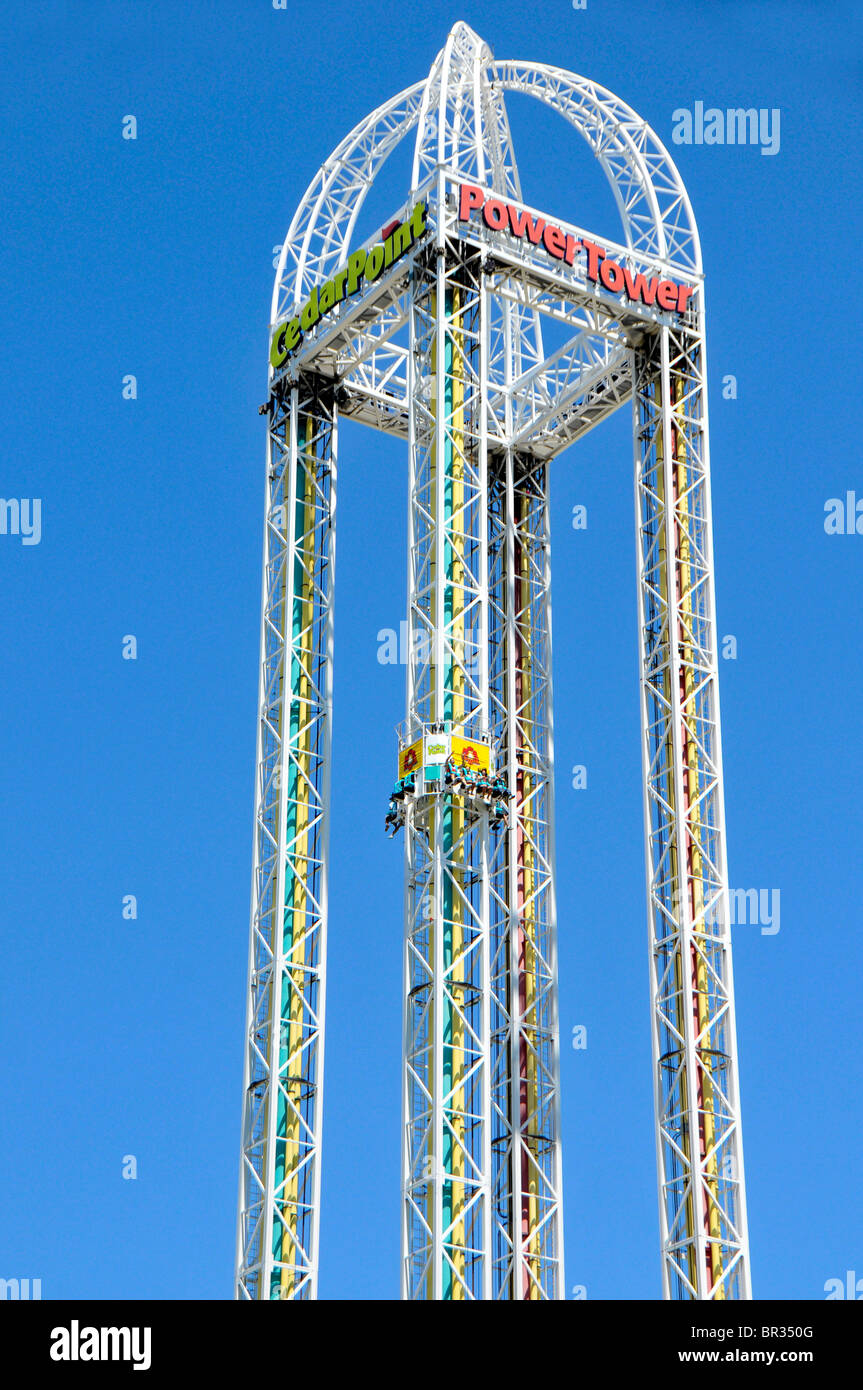 Power Tower Ride Cedar Point Amusement Park Sandusky Ohio Stock Photo