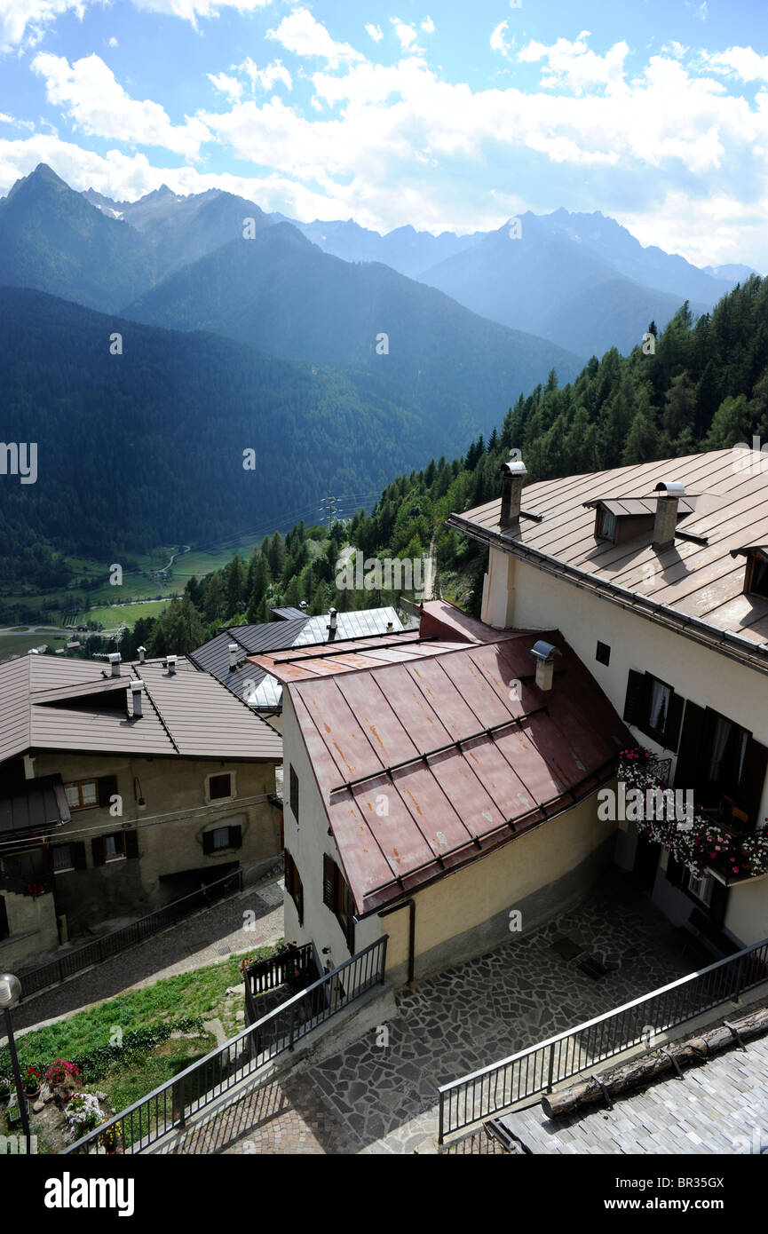 Alpine village Castello in the mountains of south tirol. Stock Photo