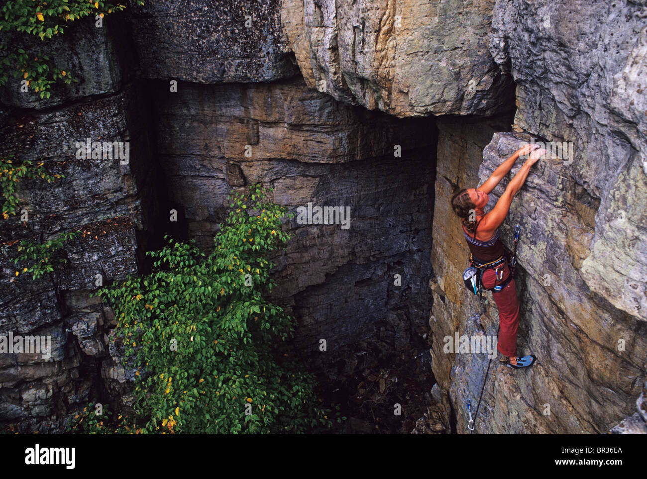 Rock climbing in Franklin, West Virginia, USA Stock Photo Alamy