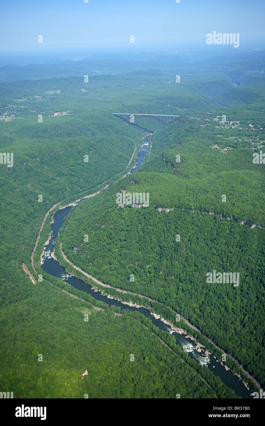 Aerial view of the New River Gorge near Fayetteville, WV Stock Photo