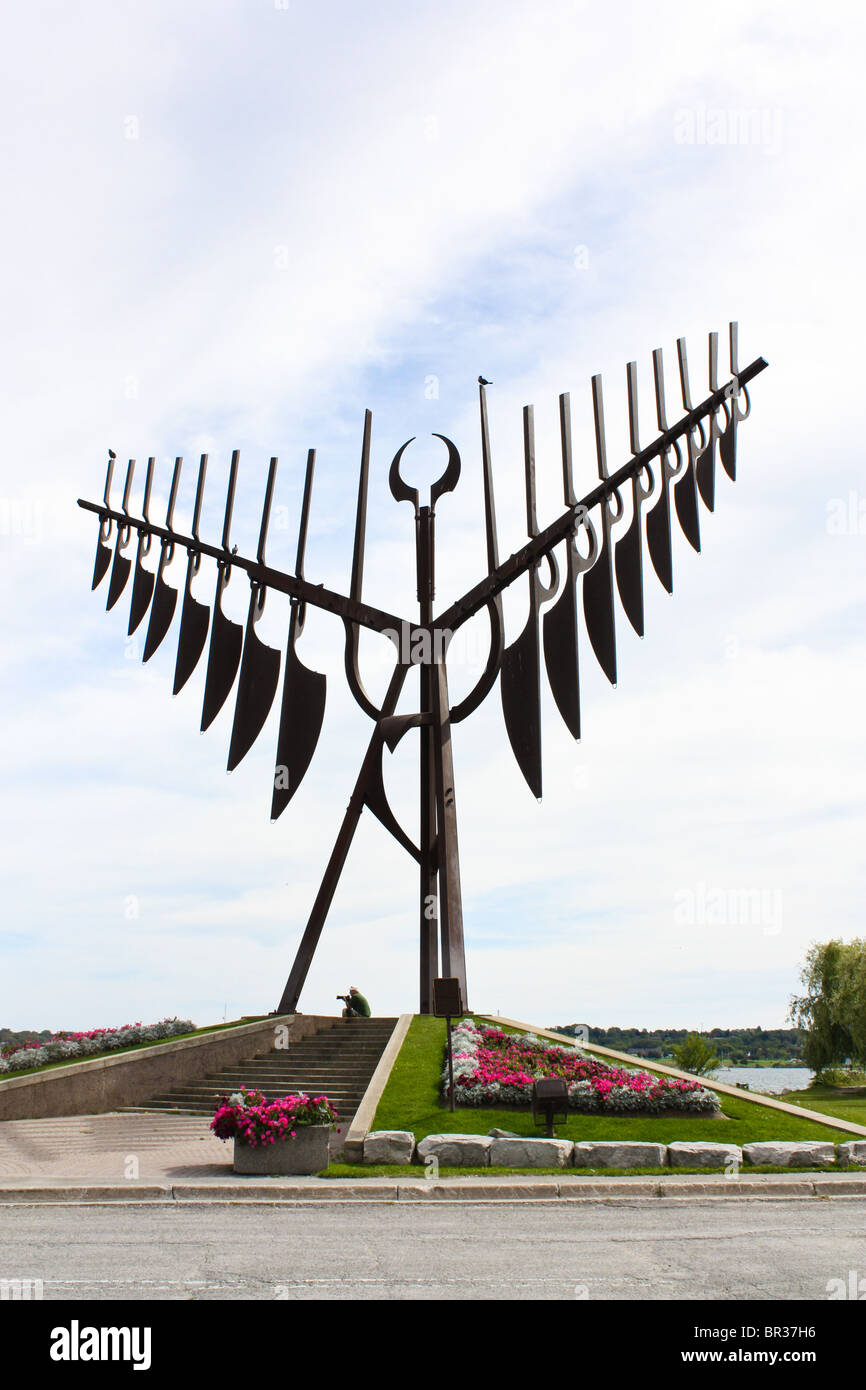 large outdoor sculpture spirit catcher Barrie Stock Photo Alamy