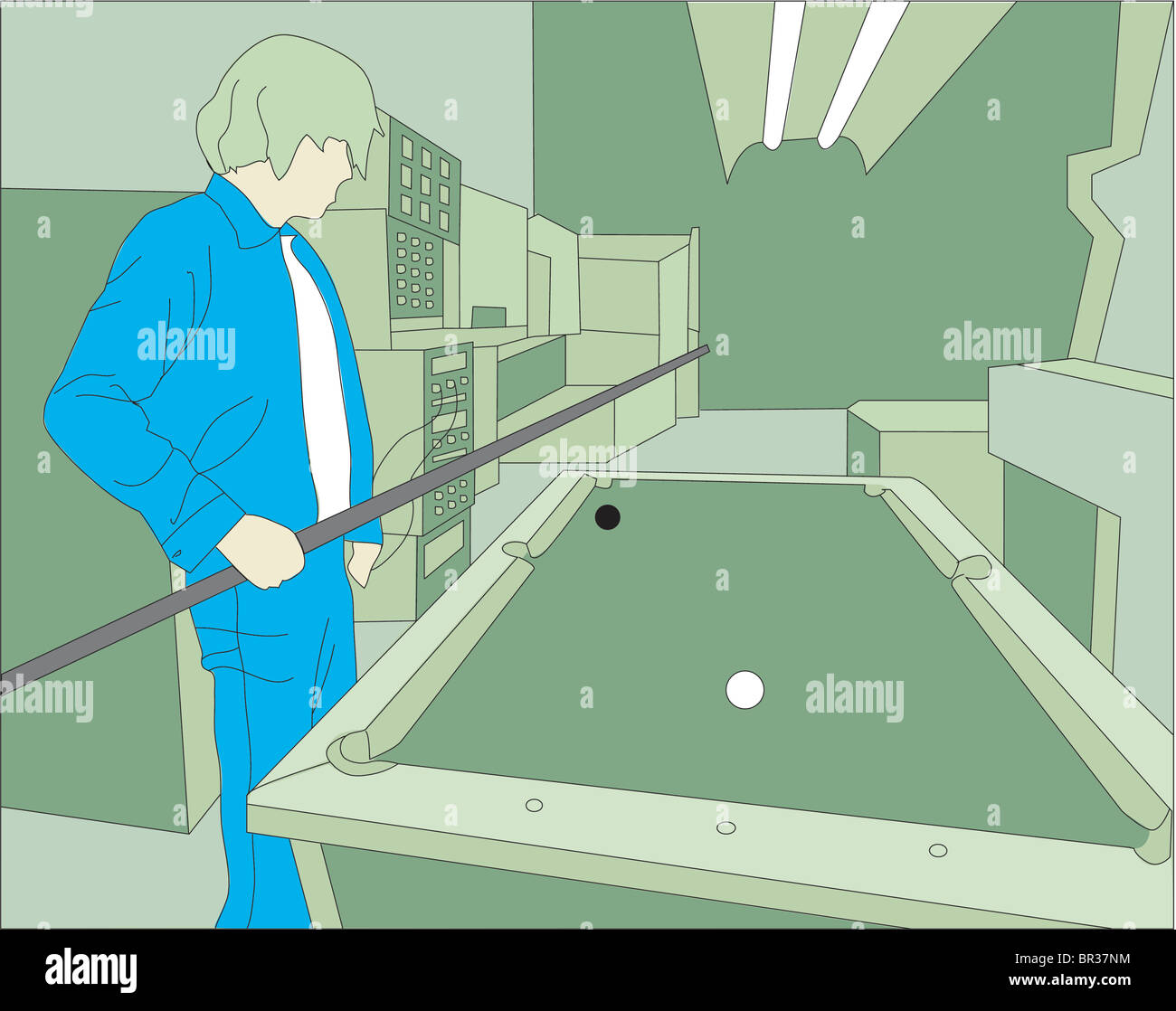 A man playing billiards alone Stock Photo Alamy
