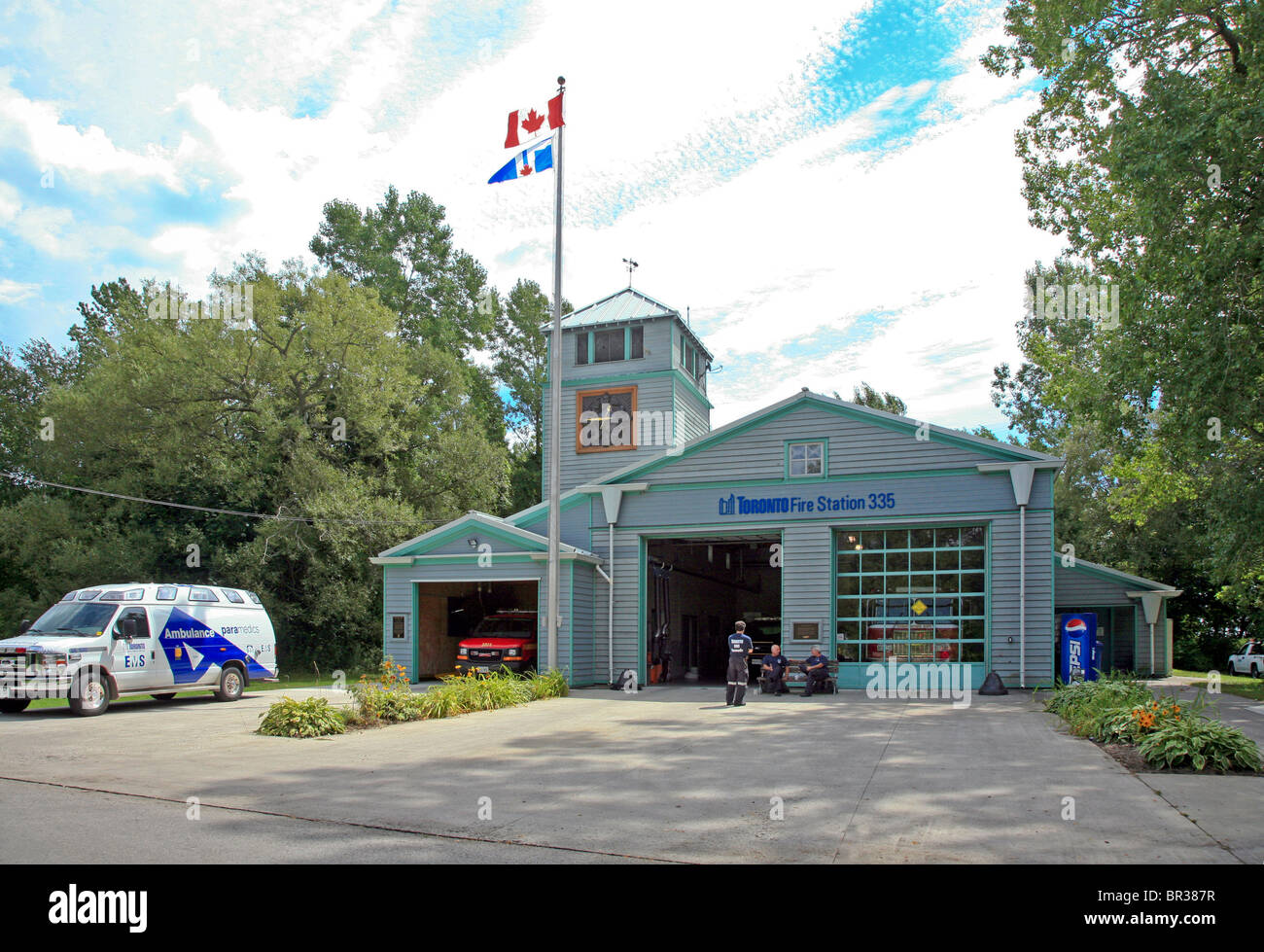 Firestation # 335 at Toronto Centre and Ward Island, part of Toronto Parks Department,Toronto;Ontario;Canada Stock Photo