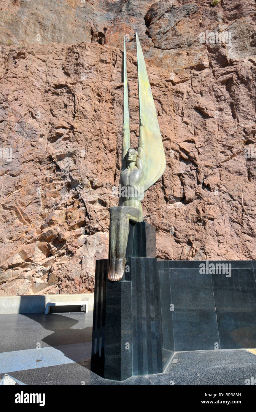 Winged Figures of the Republic Statue Hoover Dam Arizona Nevada Stock Photo
