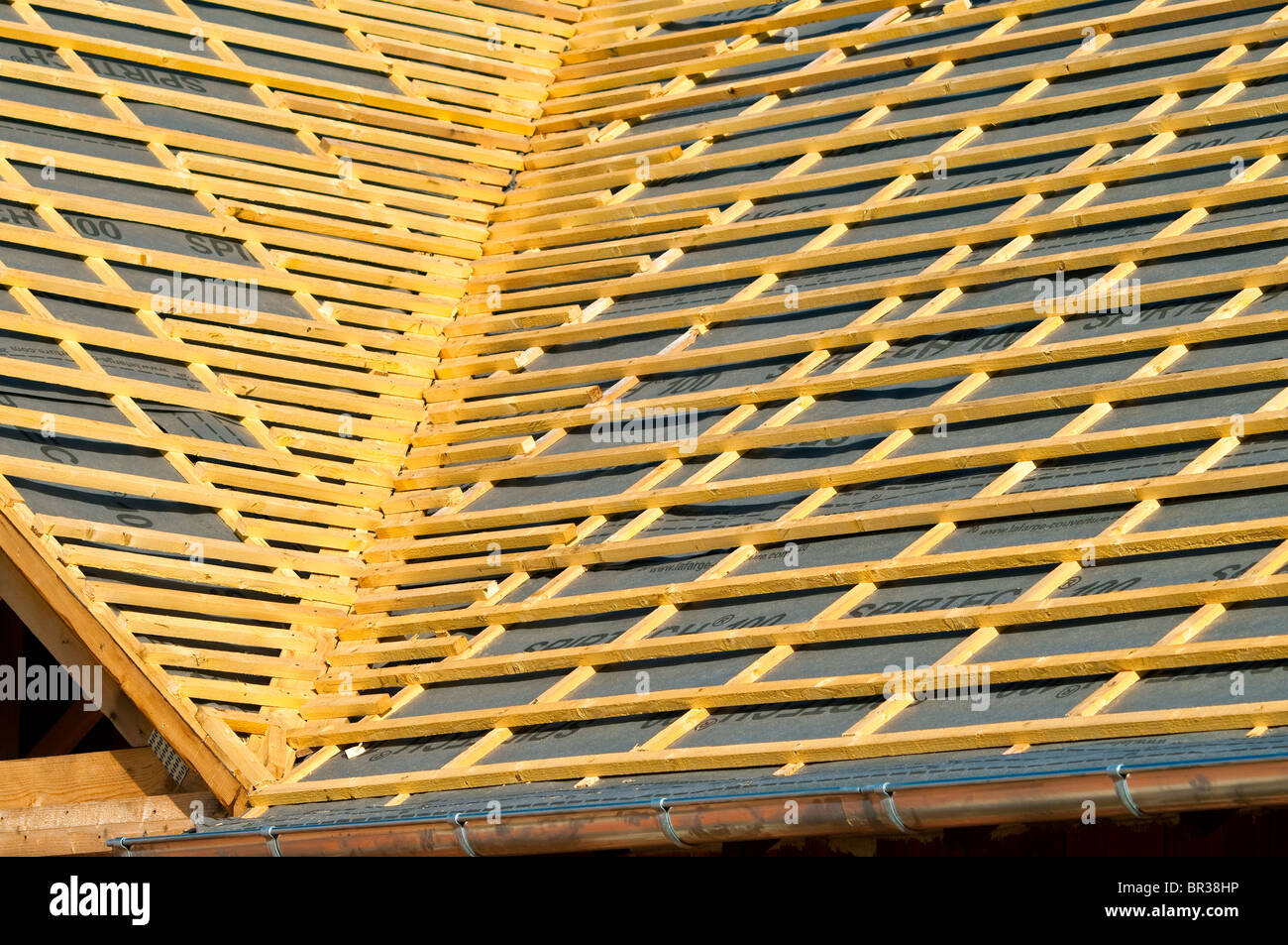 New Bungalow Valley Roof Construction Showing Softwood Pine