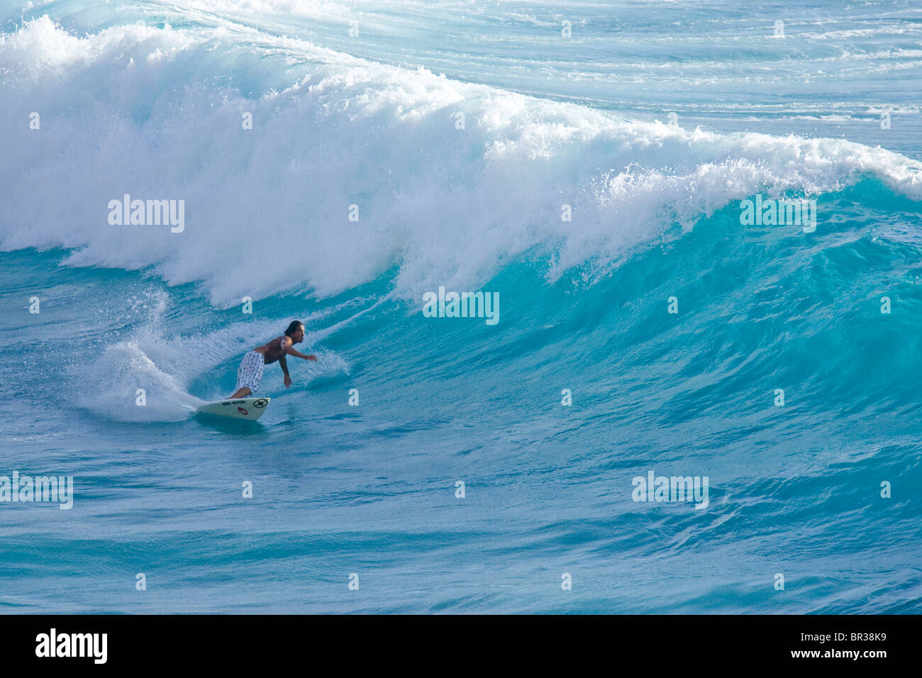 man, surfing, Makapuu, 05.17.07, Hawaii, surf, water, blue Stock Photo