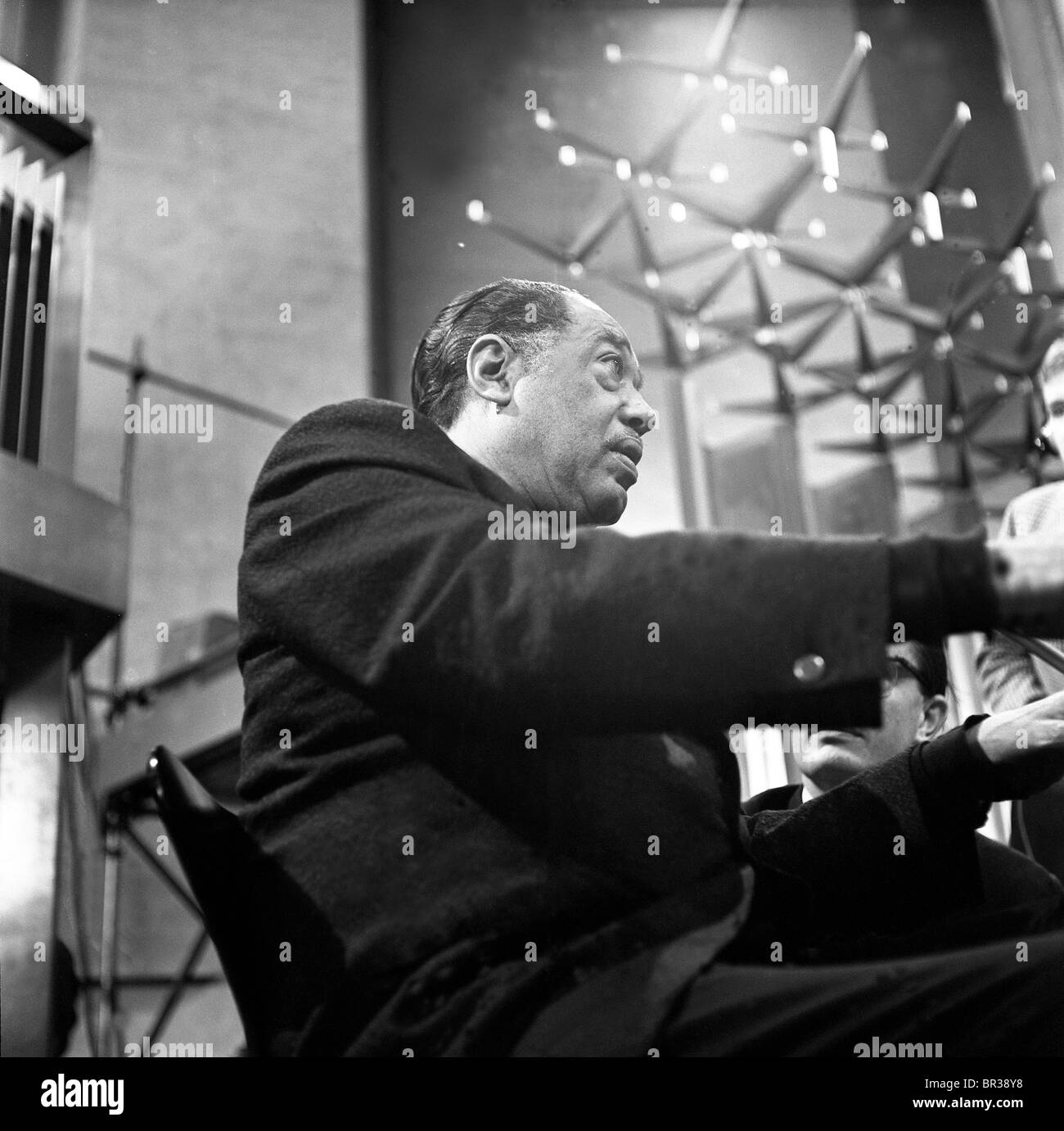 Duke Ellington rehearsing at a piano for a concert for ABC Television in Coventry Cathedral . 24 Feb 1966 PICTURE BY DAVID BAGNALL Stock Photo