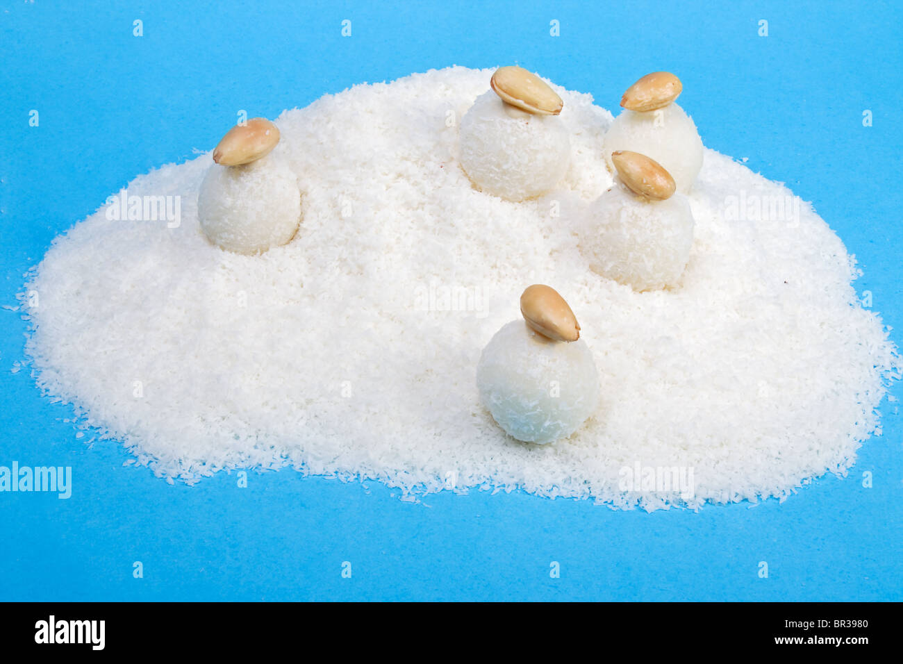 coconut balls with nuts Stock Photo Alamy