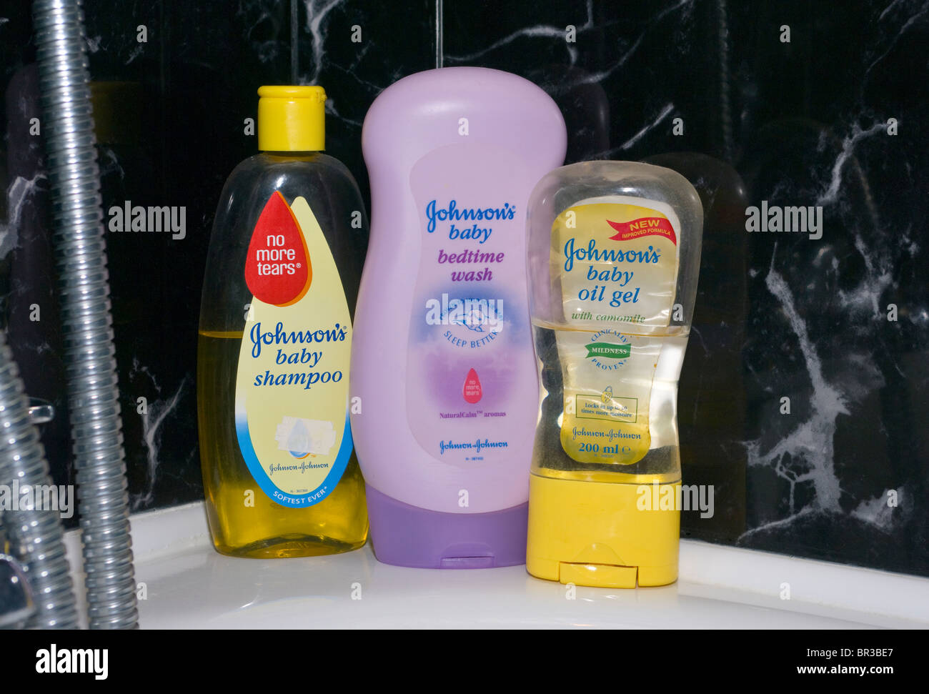 Johnsons Baby Hair And Skin Products Stock Photo