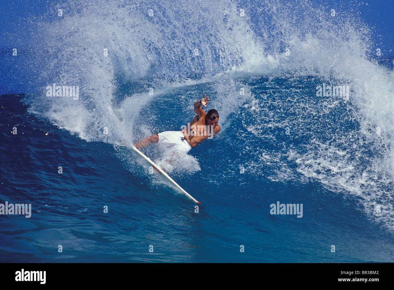 Surfing At Log Cabins Hawaii Stock Photo 31422498 Alamy