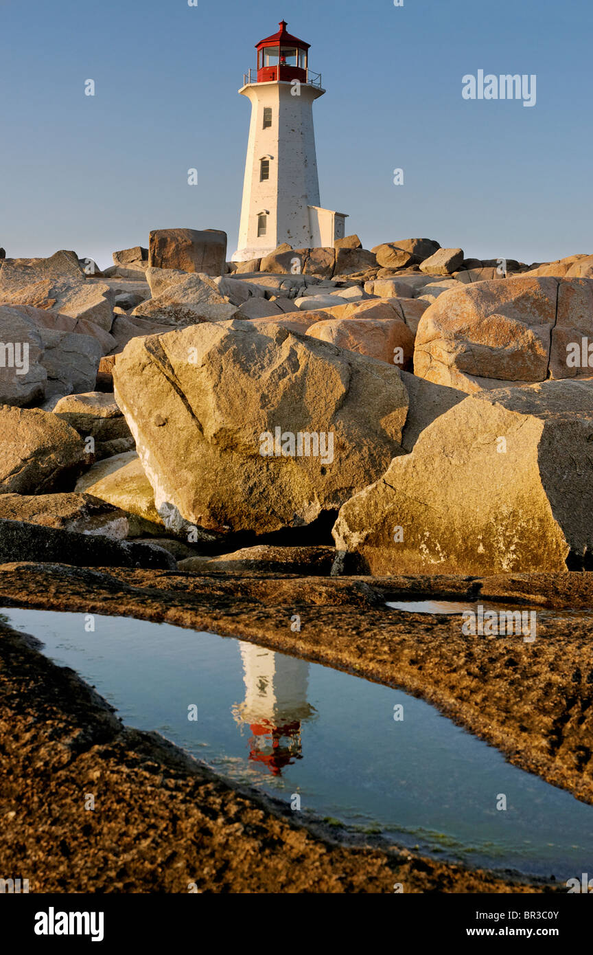 The lighthouse at Peggys Cove Nova Scotia Canada Stock Photo