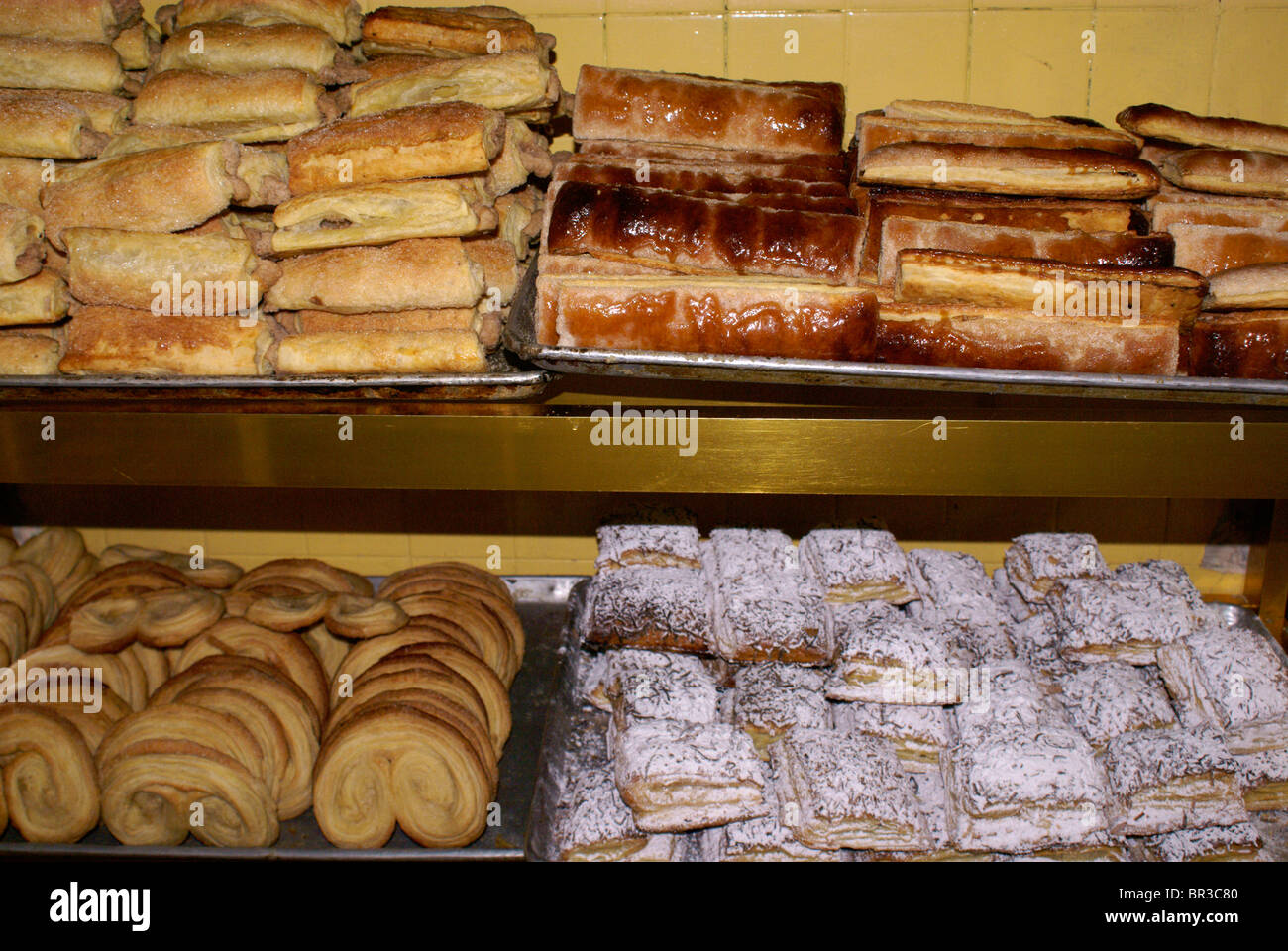 Mexican baked goods in a panaderia or bakery in Puebla, Mexico. Stock Photo