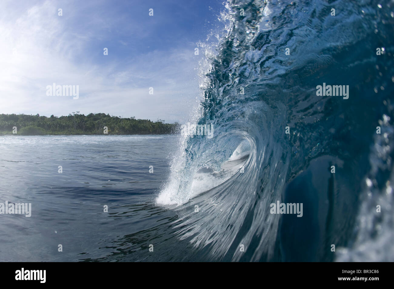breaking wave in the Mentawai Islands Stock Photo