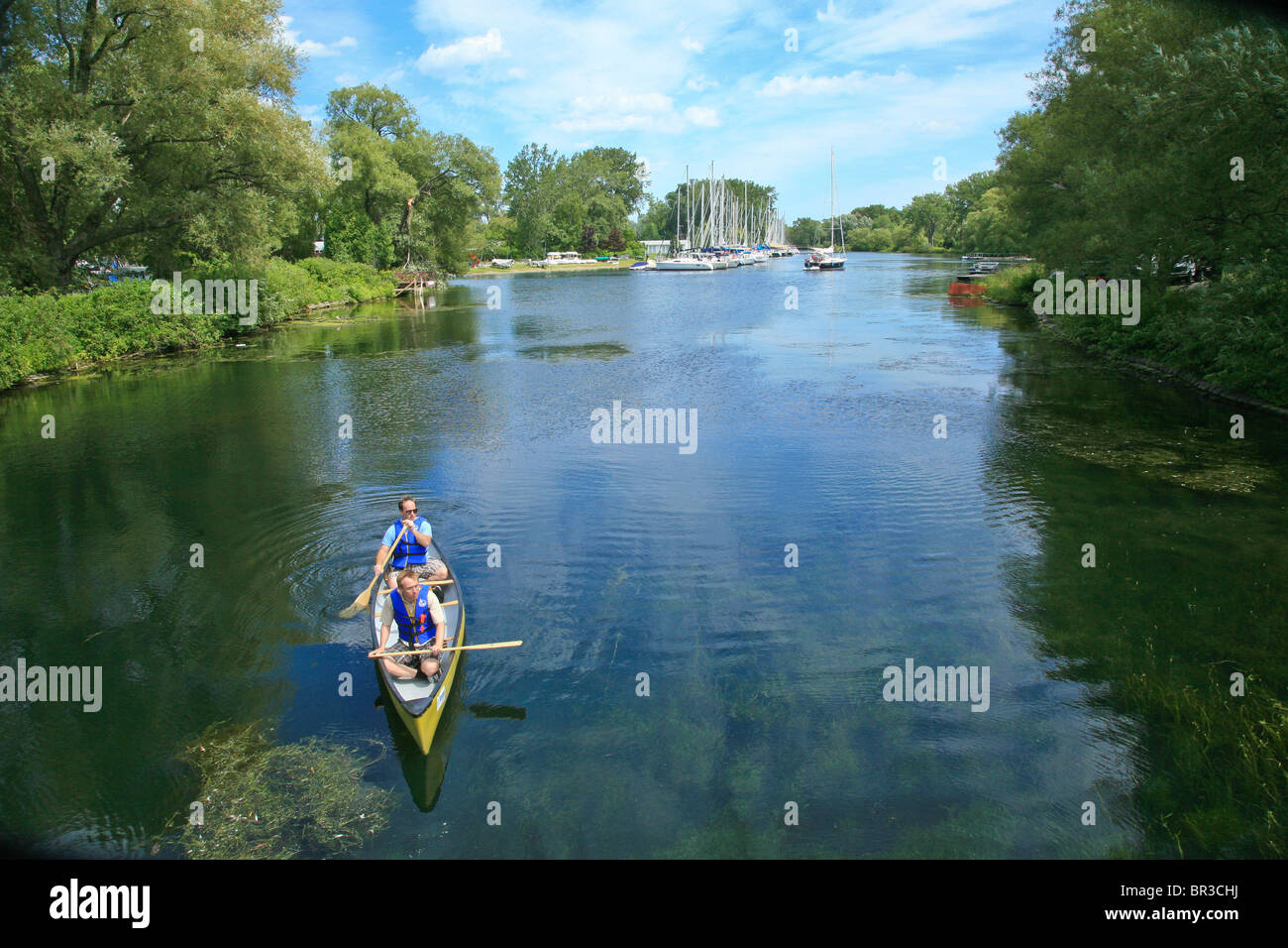 Canoe on Toronto Centre and Ward Island, part of Toronto Parks Department,Toronto;Ontario;Canada