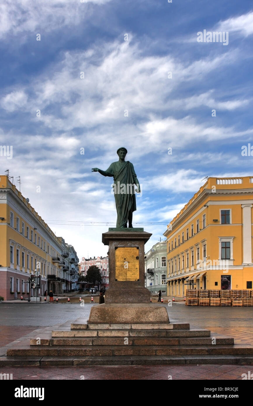 Duke-de-Richelieu monument in Odessa, Ukraine Stock Photo