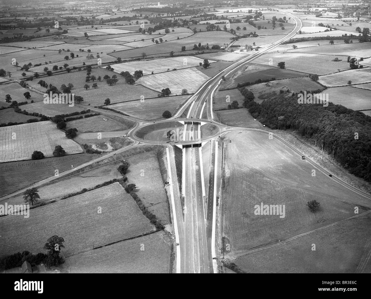 Junction 6 of the M5 motorway under construction near Hindlip Worcestershire 19/7/1962 Stock Photo