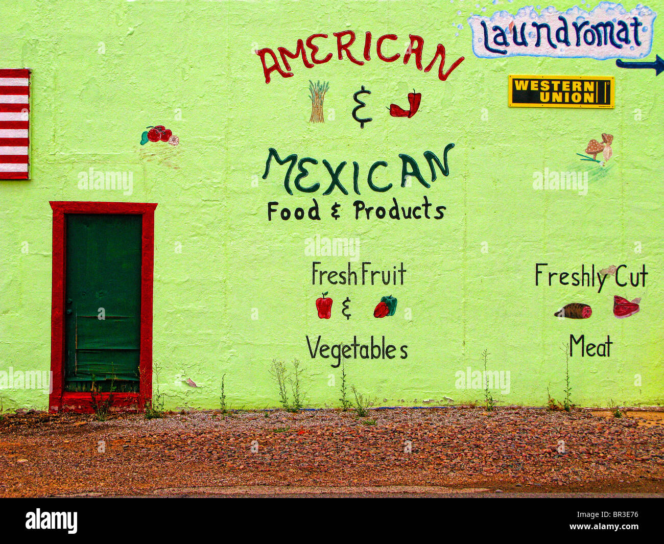 Food Store Facade Stock Photo