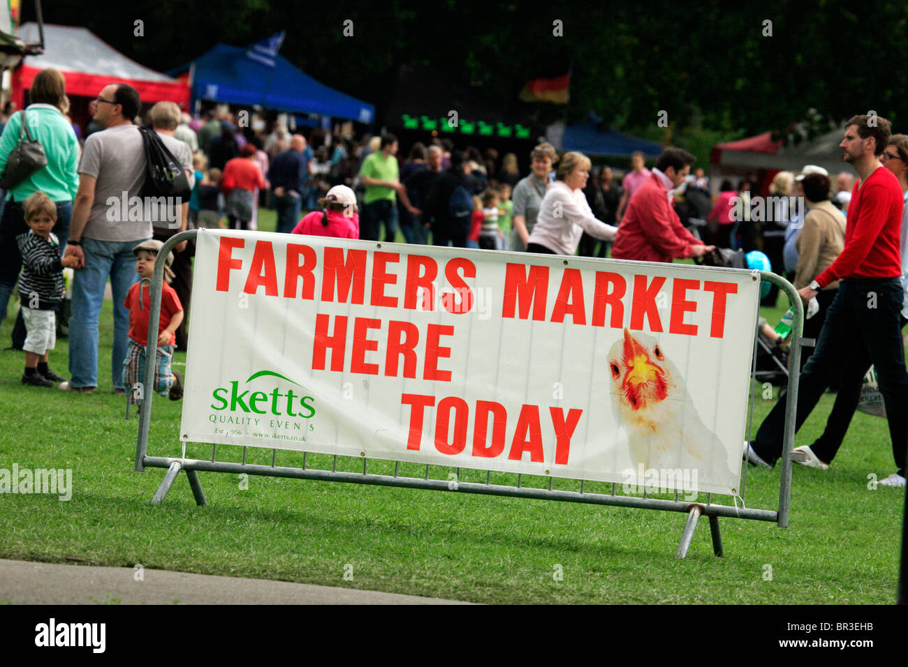 Farmer's Market Advertising Sign, Leamington Spa Food Festival, 2010 Stock Photo