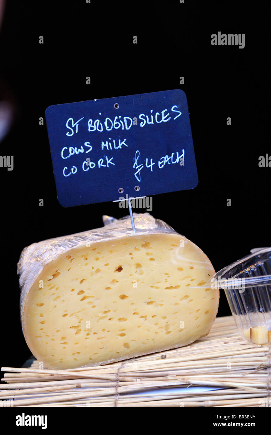 St Bridgid Irish Cheese for sale on stall at the Leamington Spa Food Festival, 2010 Stock Photo