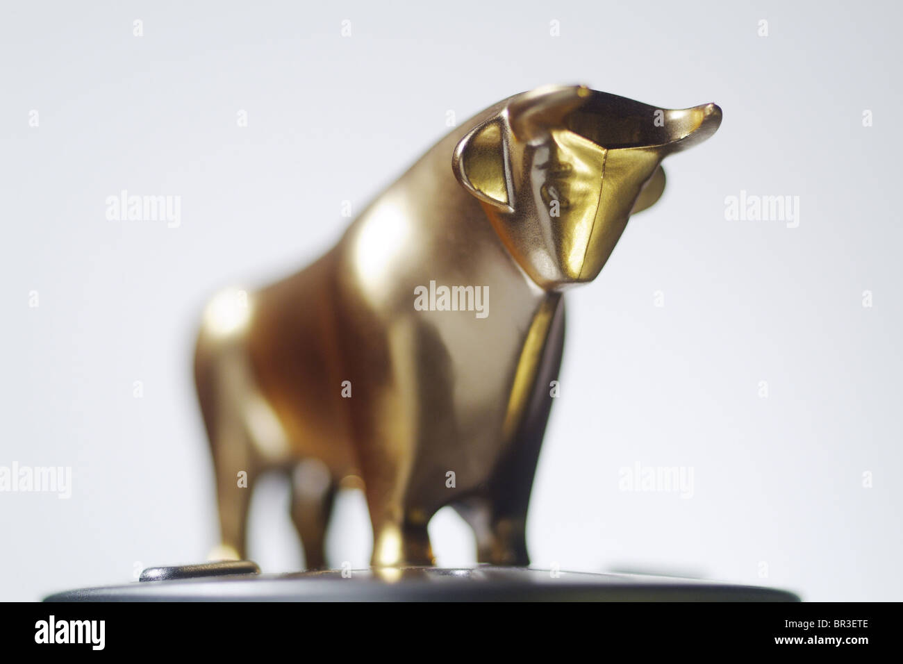 Golden bull figurine Stock Photo