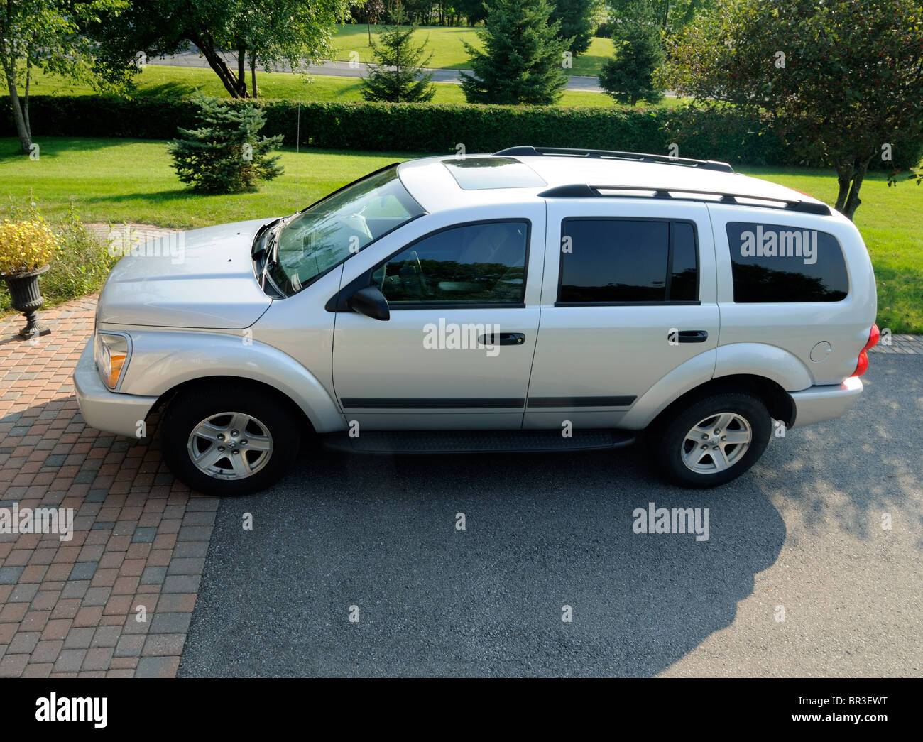 Silver Colored Dodge Durango Sport Utility Truck Photographed From Above  Stock Photo - Alamy