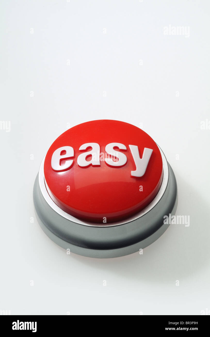 Red button with the writing easy Stock Photo